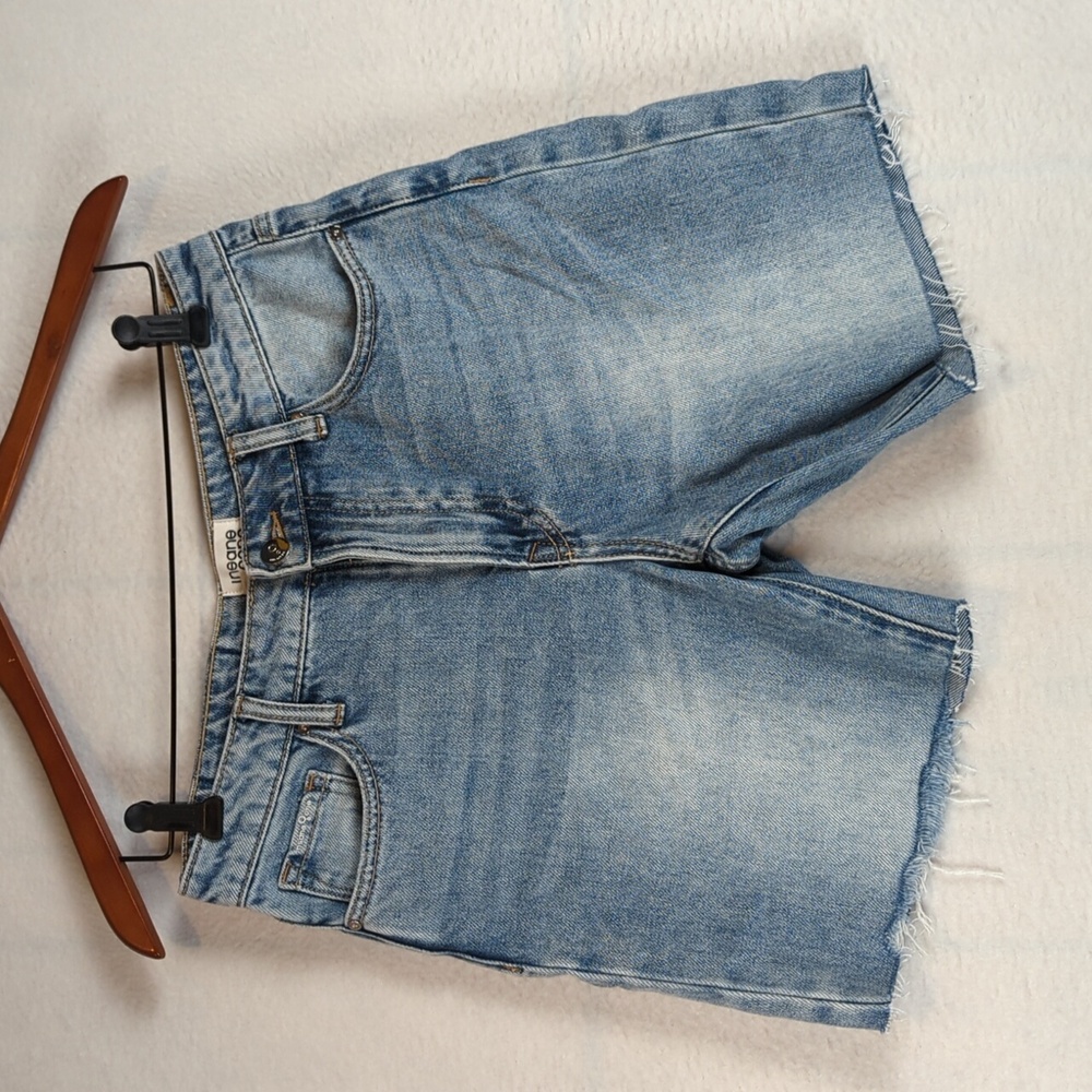 Insane Gene Distressed‎ Cut Off Bermuda Mid Rise Jean Shorts 3